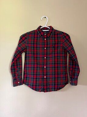 Ralph Lauren Boys Size 7 Red Green Check Long Sleeve Button Down Dress Shirt